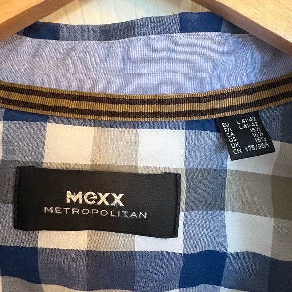Mexx Blue and Brown Casual Button Down Shirt - Picture 2 of 6